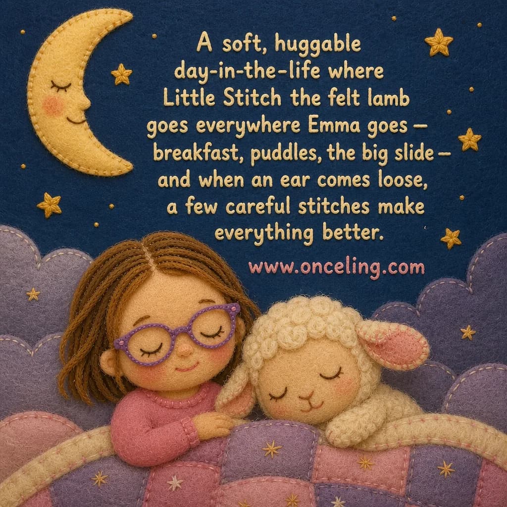 Exemplo de contracapa de “Little Stitch and Me”