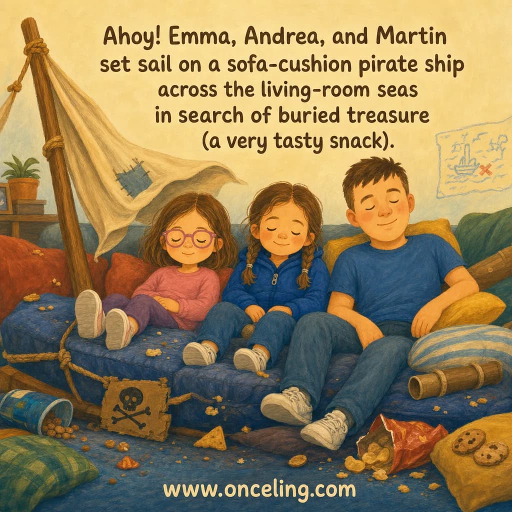 Esempio di copertina posteriore di "Our Pillow Pirate Ship"