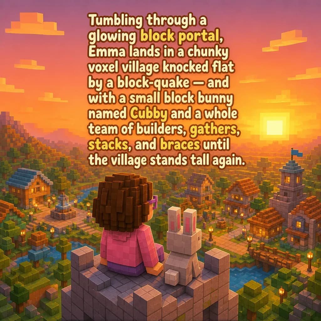 Example back cover of “The Block World Builders”
